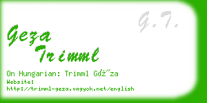 geza trimml business card